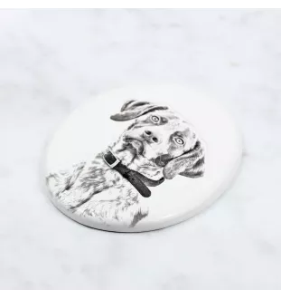 English Pointer, Englischer Pointer II - Gedenktafel mit einem Foto eines Hundes, Grabplatte mit Druck, personalisierte ovale Platte der Marke Art-Dog