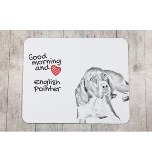 English Pointer I - mouse pad with print, personalized dog-themed mouse pad, unique gadget for an office worker by Art-Dog brand
