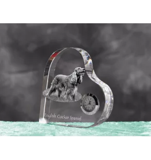 Cocker spaniel angielski zegar w kształcie serca z psem Art-Dog