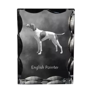 Pointer anglais - cristal avec photo de chien, statuette en verre avec photo, cadre exceptionnel avec photo de la marque Art-Dog