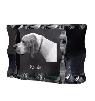 English Pointer I - crystal with a picture of a dog, glass statuette with a picture, unique frame with a picture from Art-Dog brand