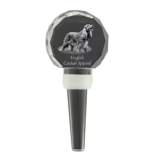 English Cocker Spaniel - Crystal bottle stopper, unique wine stopper with photo, personalised gift for sommelier by Art-Dog brand
