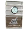 English Cocker Spaniel, Englische Cockerspaniel  - Glasuhr mit Foto, Foto eines Hundes im Kristall, personalisierte Tischuhr für das Büro der Marke Art-Dog
