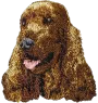 English Cocker Spaniel - dog-shaped patch, embroidered patch, unique decoration for Art-Dog backpack
