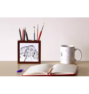English Pointer, Englischer Pointer I - Stifthalter mit Hund, Schreibtischorganizer mit Aufdruck, personalisierte Schreibtischdekoration der Marke Art-Dog