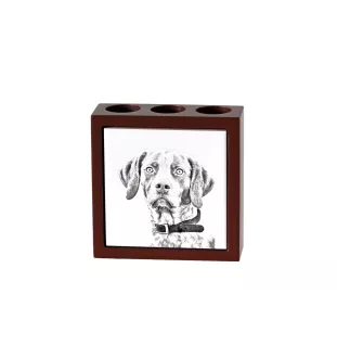 English Pointer II - pen holder with a dog, desk organizer with a print, personalized desk decoration from the Art-Dog brand.
