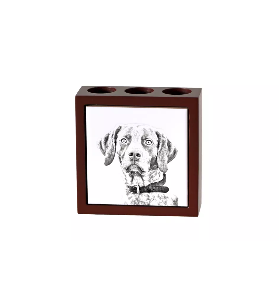 English Pointer II - pen holder with a dog, desk organizer with a print, personalized desk decoration from the Art-Dog brand.