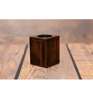 English Cocker Spaniel - wooden candle holder with a dog, a unique souvenir after losing a dog, a handicraft from the Art-Dog brand
