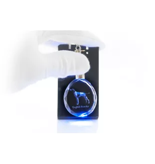 Pointer anglais - pendentif avec une photo de chien, porte-clés en cristal dans une boîte cadeau, un cadeau unique par Art-Dog