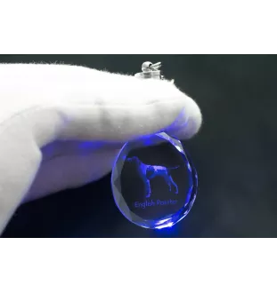 Pointer anglais - pendentif avec une photo de chien, porte-clés en cristal dans une boîte cadeau, un cadeau unique par Art-Dog