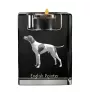 English Pointer, Englischer Pointer - Kerzenhalter mit Hundefoto, Teelichthalter aus Kristall, personalisiertes Geschenk der Marke Art-Dog