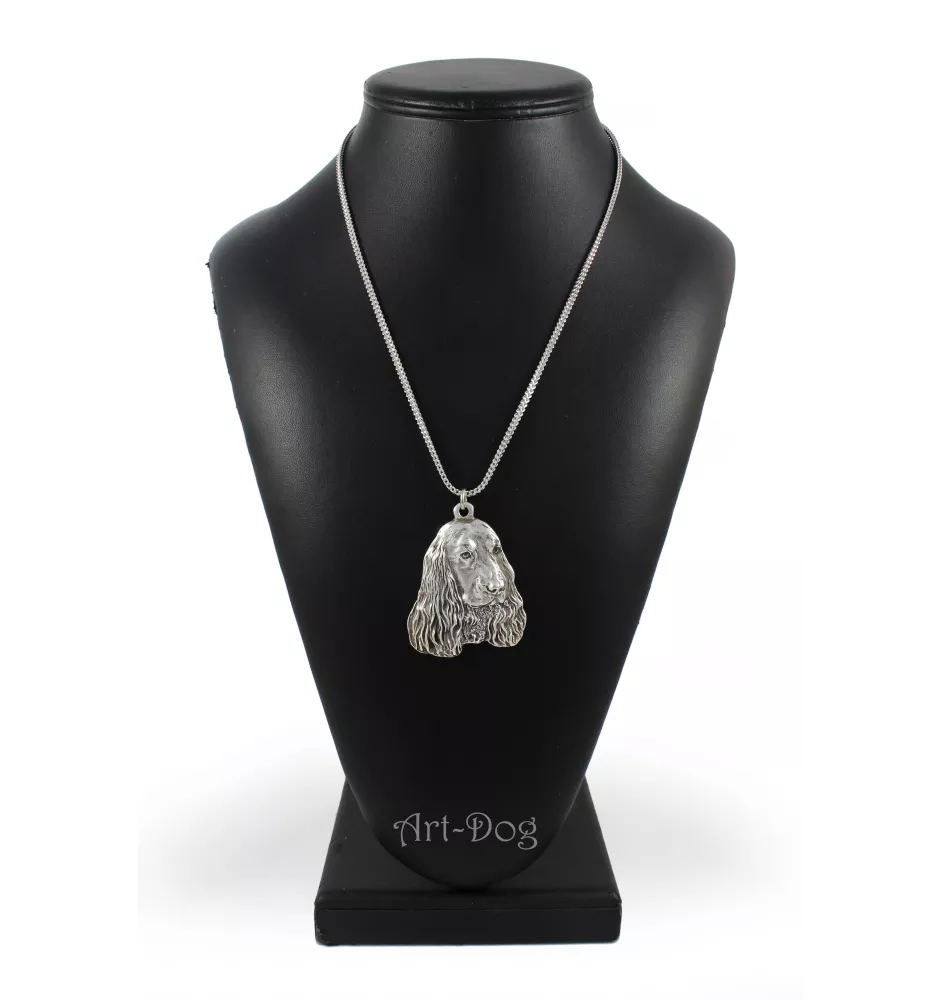 Cocker spaniel anglais I - un collier avec un chien, un pendentif de chien sur une chaîne en argent, un bijou unique de la marque Art-Dog