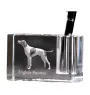 English Pointer - Pen stand, crystal organiser with dog photo, unique desk decoration by Art-Dog brand
