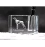 English Pointer - Pen stand, crystal organiser with dog photo, unique desk decoration by Art-Dog brand