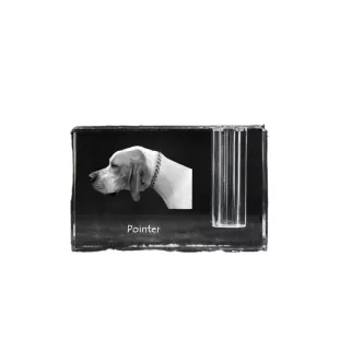 Pointer anglais I - Porte-stylos, organiseur en cristal avec photo de chien, décoration de bureau unique par la marque Art-Dog