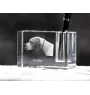 English Pointer I - Pen stand, crystal organiser with dog photo, unique desk decoration by Art-Dog brand