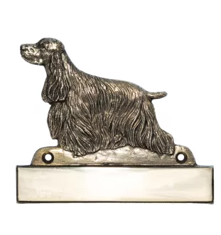 English Cocker Spaniel, Englische Cockerspaniel  - Haustürschild mit Hund, Messingschild mit Namen, personalisiertes Türschild mit Markennamen Art-Dog