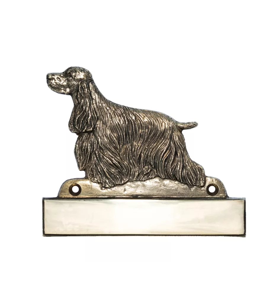 English Cocker Spaniel, Englische Cockerspaniel  - Haustürschild mit Hund, Messingschild mit Namen, personalisiertes Türschild mit Markennamen Art-Dog