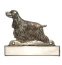 English Cocker Spaniel - address plaque with a dog, brass nameplate, personalized door sign with the brand name Art-Dog