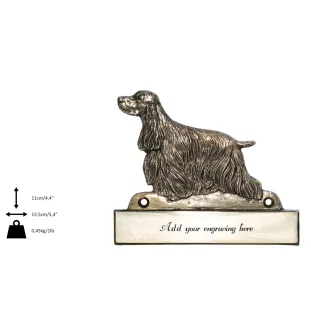 English Cocker Spaniel, Englische Cockerspaniel  - Haustürschild mit Hund, Messingschild mit Namen, personalisiertes Türschild mit Markennamen Art-Dog