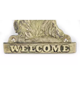 Cocker spaniel anglais - une plaque de porte avec un chien, une plaque de bienvenue en laiton, une enseigne exceptionnelle avec l'inscription Welcome de la marque Art-Dog