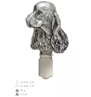 English Cocker Spaniel, Englische Cockerspaniel  - Brosche mit Clip, Startnummernhalter, versilberte Anstecknadel für Hundeausstellungen der Marke Art-Dog