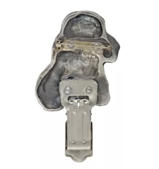 English Cocker Spaniel, Englische Cockerspaniel  - Brosche mit Clip, Startnummernhalter, versilberte Anstecknadel für Hundeausstellungen der Marke Art-Dog