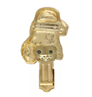 Cocker spaniel anglais - broche avec pince, support doré pour numéro de départ, élégante épingle pour exposition de chiens de la marque Art-Dog