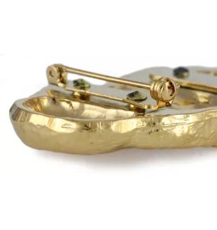 English Cocker Spaniel, Englische Cockerspaniel  - Brosche mit Clip, vergoldeter Startnummernhalter, elegante Hundeaustellungsnadel der Marke Art-Dog