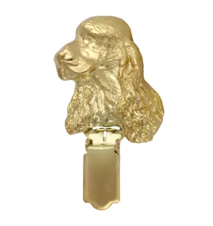 English Cocker Spaniel, Englische Cockerspaniel  - Brosche mit Clip, vergoldeter Startnummernhalter, Geschenk für Hundeausstellung der Marke Art-Dog