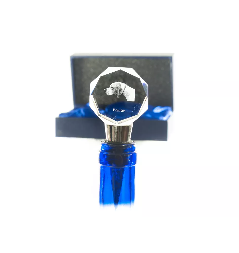 Pointer anglais I - Bouchon de bouteille, bouchon de vin en cristal avec photo, cadeau personnalisé pour barman par la marque Art-Dog