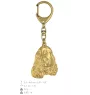 Cocker spaniel anglais I - porte-clés et collier avec chien dans une boîte, produit plaqué or de haute qualité, marque Art-Dog