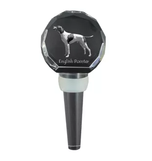 English Pointer - Crystal bottle stopper, unique wine stopper with photo, personalised gift for sommelier by Art-Dog brand