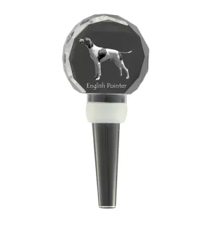 Pointer anglais - Bouchon de bouteille en cristal, bouchon de vin unique avec photo, cadeau personnalisé pour sommelier par la marque Art-Dog