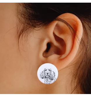 Cocker spaniel anglais - boucles d'oreilles uniques avec un chien, votre animal de compagnie sur un porte-clés, marque propre Art-Dog