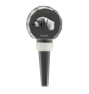 Pointer anglais I - Bouchon de bouteille en cristal, bouchon de vin unique avec photo, cadeau personnalisé pour sommelier par la marque Art-Dog