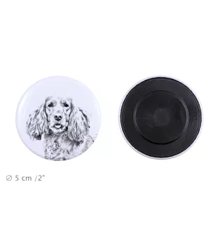 English Cocker Spaniel, Englische Cockerspaniel  Magnet mit einem Hundepfotenabdruck, außergewöhnlich leicht, starker Magnet, handgefertigtes Produkt der Marke Art-Dog