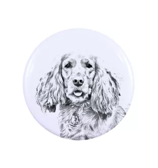 English Cocker Spaniel, Englische Cockerspaniel  - Anstecknadel mit Ihrem Hund, fügen Sie Ihr eigenes Foto hinzu, Marke Art-Dog