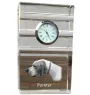 Pointer anglais I - une horloge en verre avec une photo, une photo de chien dans un cristal, une horloge de bureau personnalisée de la marque Art-Dog