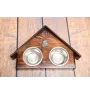 English Cocker Spaniel I - wooden stand with bowls for a dog, decorative dog bowls, a gift for adopting a dog from the Art-Dog brand