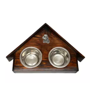 Cocker spaniel angielski drewniany stojak na miski w ksztalcie budy Art-Dog