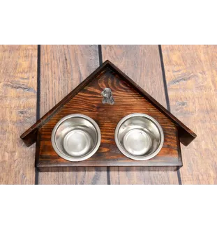 English Cocker Spaniel - wooden stand with bowls for a dog, decorative dog bowls, a gift for adopting a dog from the Art-Dog brand