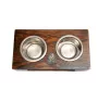 English Cocker Spaniel I - wooden stand with bowls for a dog, steel dog bowls, a gift for adopting a dog from the Art-Dog brand