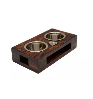 Cocker spaniel anglais I - support en bois avec des bols pour chien, bols pour chien en acier, cadeau pour l'adoption d'un chien de la marque Art-Dog