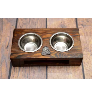 Cocker spaniel anglais I - support en bois avec des bols pour chien, bols pour chien en acier, cadeau pour l'adoption d'un chien de la marque Art-Dog