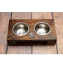 Cocker spaniel anglais I - support en bois avec des bols pour chien, bols pour chien en acier, cadeau pour l'adoption d'un chien de la marque Art-Dog