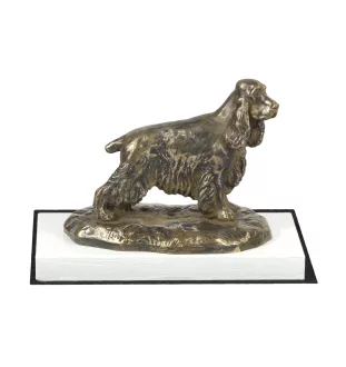 Cocker spaniel angielski statuetka na białym drewnie Art-Dog