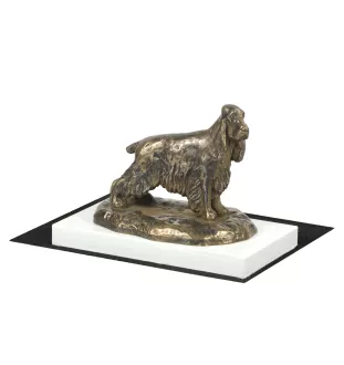 Cocker spaniel angielski statuetka na białym drewnie Art-Dog