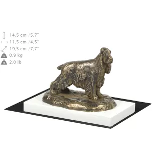 English Cocker Spaniel - dog figurine, figure on a white base, trophy for Art-Dog dog show exhibition