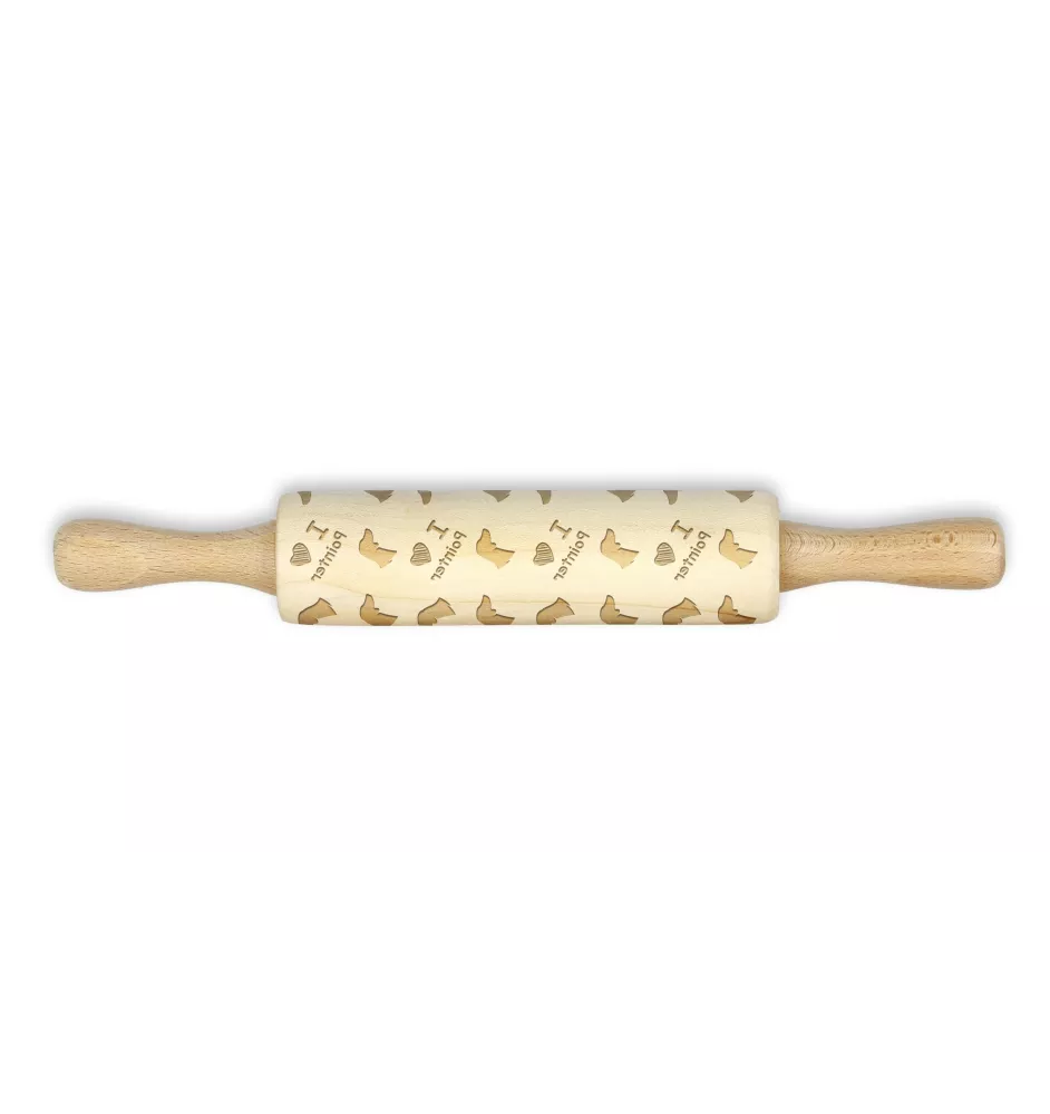 English Pointer - small rolling pin with a dog pattern, a rolling pin for children's dough, decorating ceramic clay by Art-Dog brand